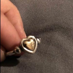 James Avery Retired Gold and Silver Heart Ring